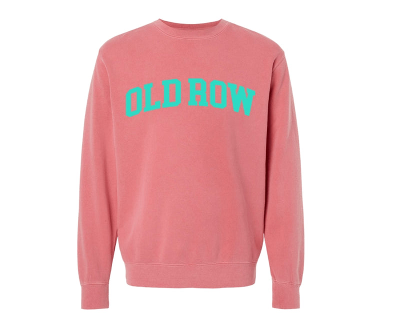 Old Row- Hot pink/ blue pigment dyed crewneck