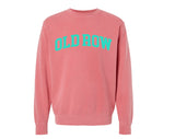 Old Row- Hot pink/ blue pigment dyed crewneck