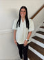 She + Sky- Sage Green Striped Top