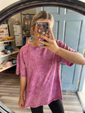 Plum Acid Washed Tees