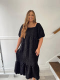 Textured Black Maxi Dress