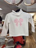 Little Girls Bow Rollneck Sweater