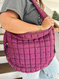 Plum Puffer Tote