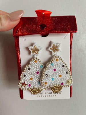 White Christmas Earrings