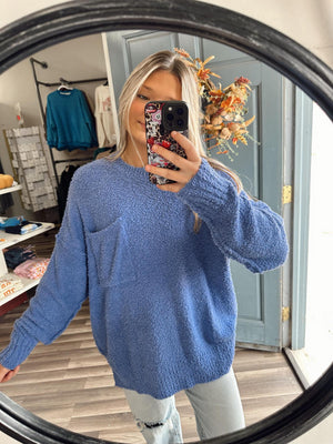 Blue Chenille Sweater