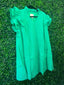 Umgee- Seersucker Green Ruffled V-neck Dress