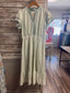 Umgee- Sage Green Stripe Midi Dress