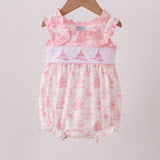 Honeydew- Pink Sailboat Embroidered Bubble